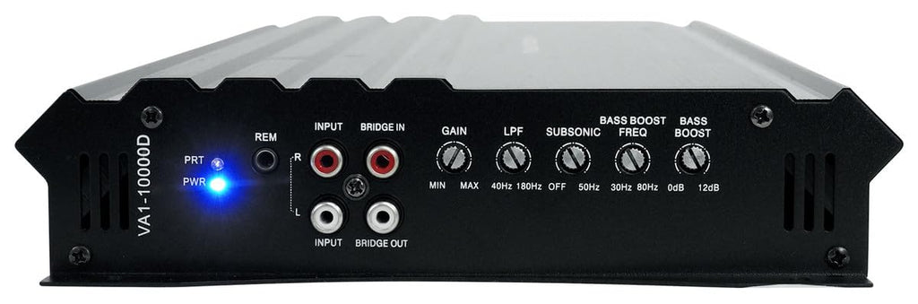 Power Acoustik VA1‑10000D 10,000 W Max Class D Monoblock Subwoofer Amplifier – Single Channel Bass Power Amp