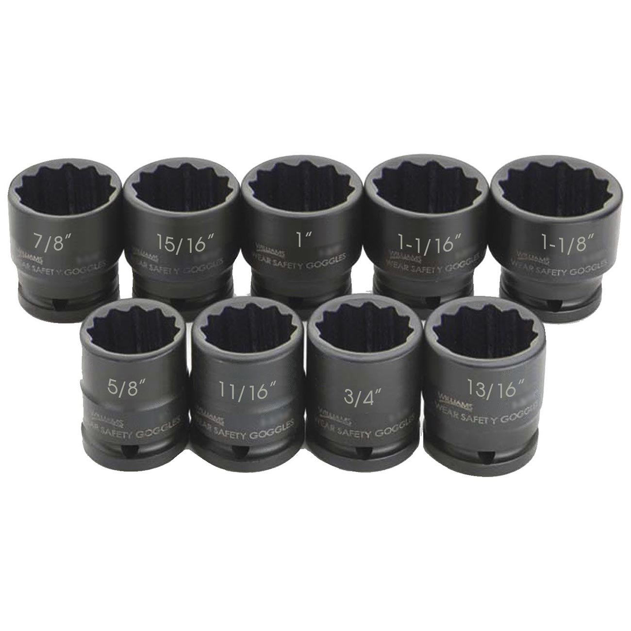 Williams JHW38925 3/4-Inch Drive 12-Point Shallow Impact Socket Set - 9-Piece