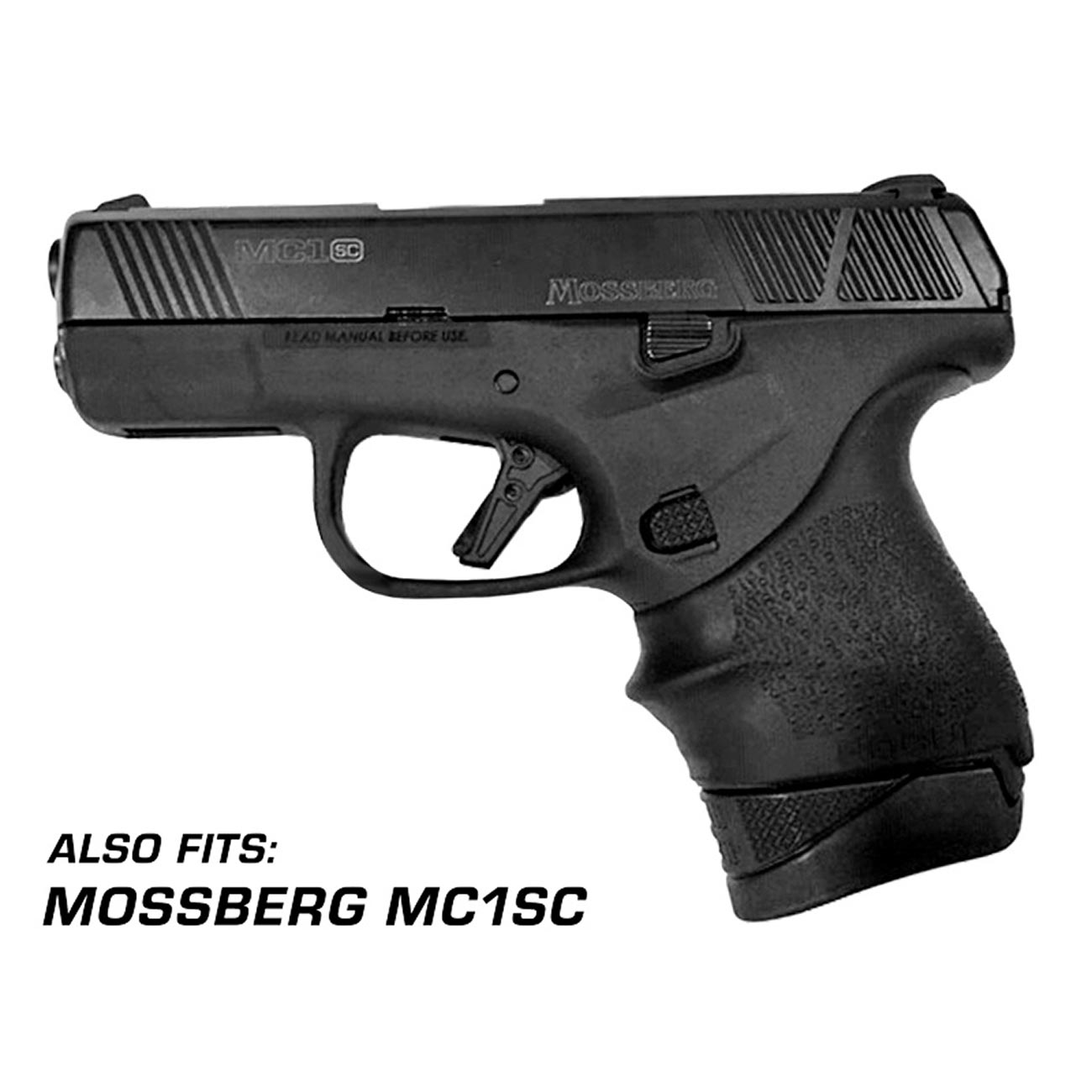 Hogue HandAll Beavertail Rubber Grip Sleeve for GLOCK 42 43, Black - 18200