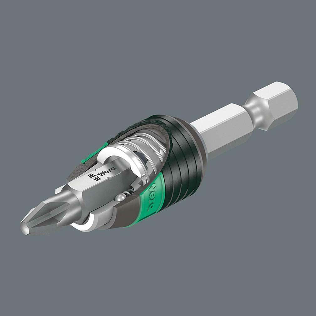 Wera - 5052502001 889/4/1 K Rapidaptor Universal Bit Holder for 1/4" Hex Drives, 2" Long