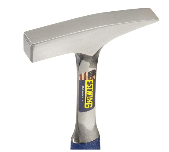 ESTWING Tinner's Hammer - 18 oz Sheet Metal Hammer with Forged Steel Construction & Shock Reduction Grip - T3-18