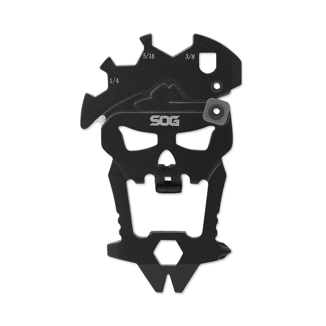 SOG MACV Everyday Carry Portable Compact Steel Keychain Tool | Hardcased Black, 12 Tools in One: Bottle Opener, Screwdrivers