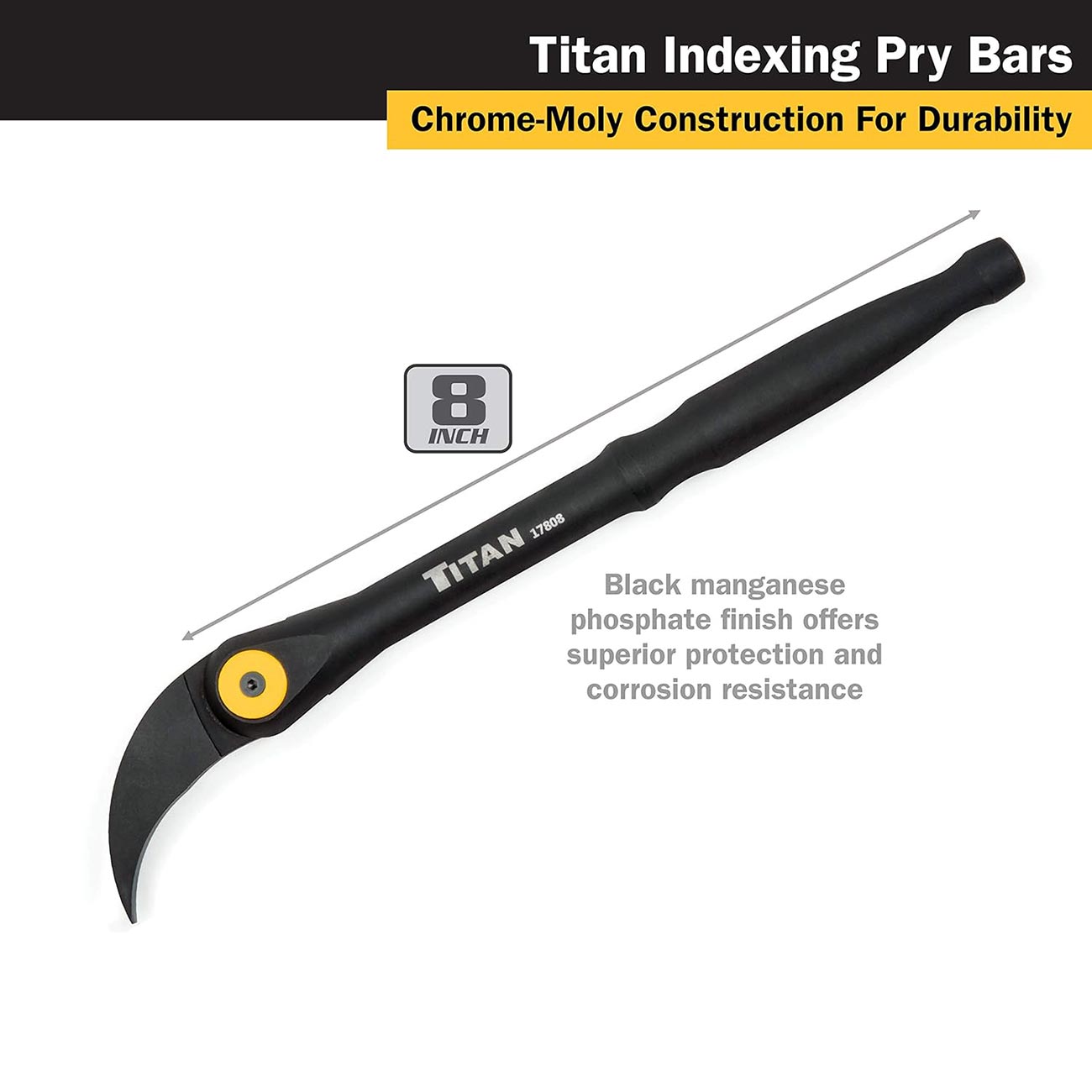 Titan 17808 Indexable Pry bar, 8"