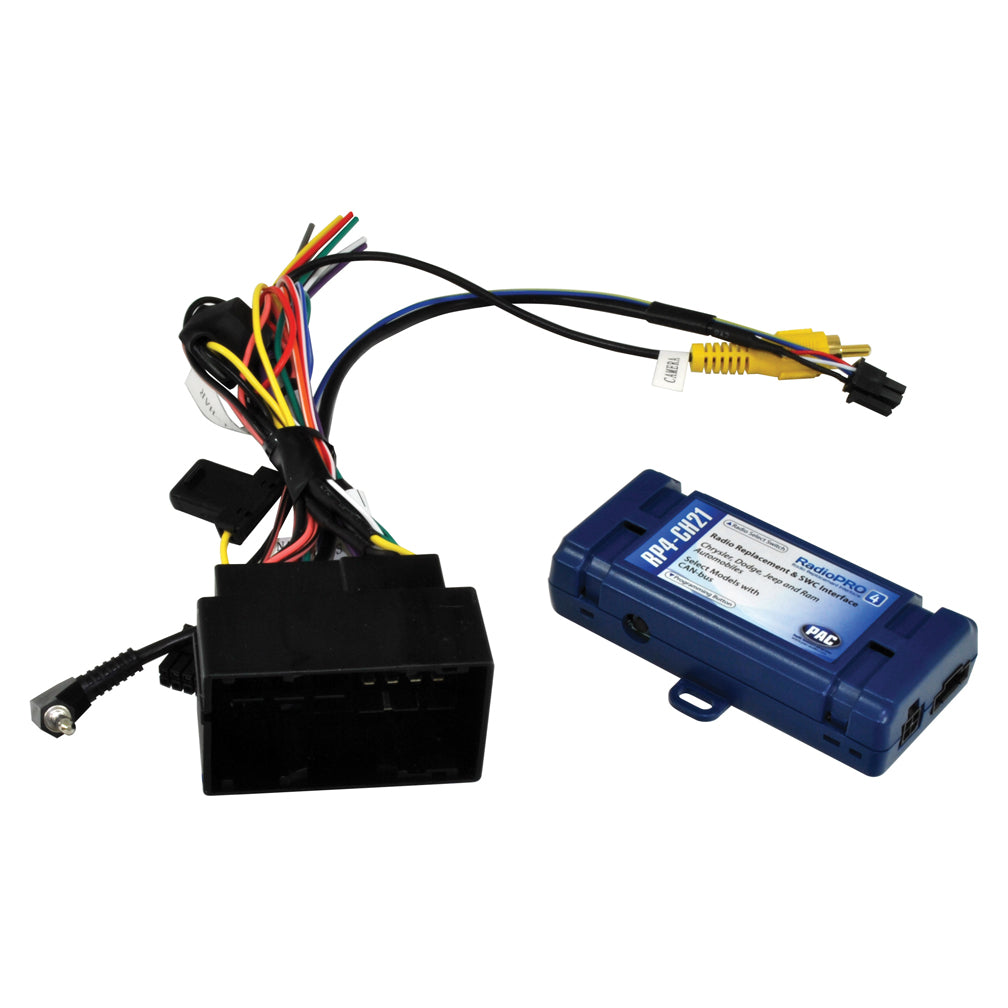 PAC RP4-CH21 RadioPRO4 Interface for Select Dodge Vehicles (2013-2018) with CAN Bus All-in-One Radio Replacement and Steering Wheel Interface, Pre-Loaded with Amplifier Retention, Seat Controls