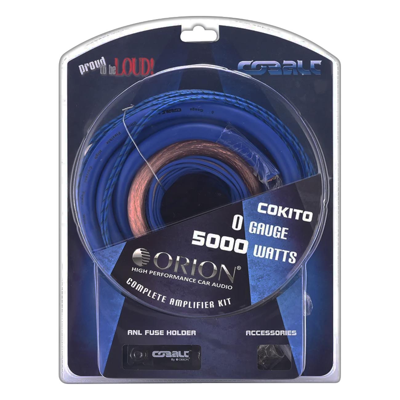 Orion Cobalt COKIT0 Complete Amp Wiring Kit | 0-Gauge Wire, 5000W, High Current Amplifier Wiring Kit, DIY Installation Cables, Includes Fuse Holder, Speaker Wire, RCA Cable