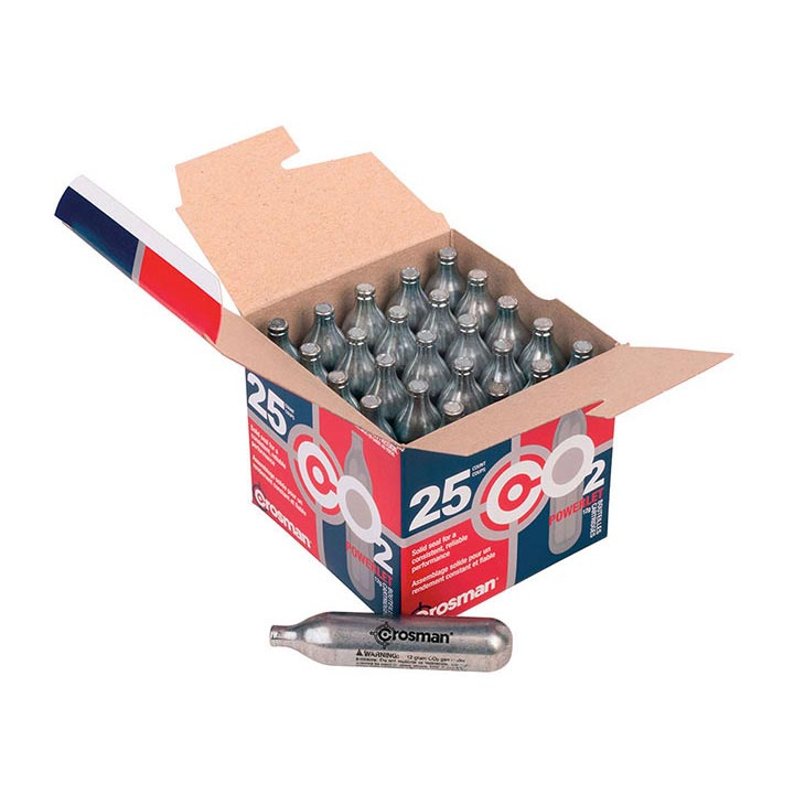 Crosman 12-Gram CO2 Powerlet Cartridges For Use With Air Rifles And Air Pistols