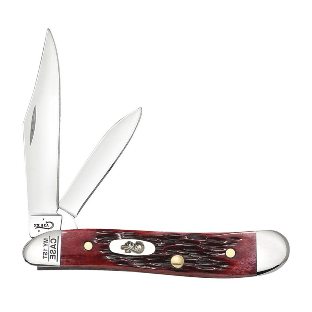 Case WR XX Pocket Knife My First Pocket Worn Old Red Bone Peanut Item #3693 - (6220 SS) - Length Closed: 2 7/8 Inches