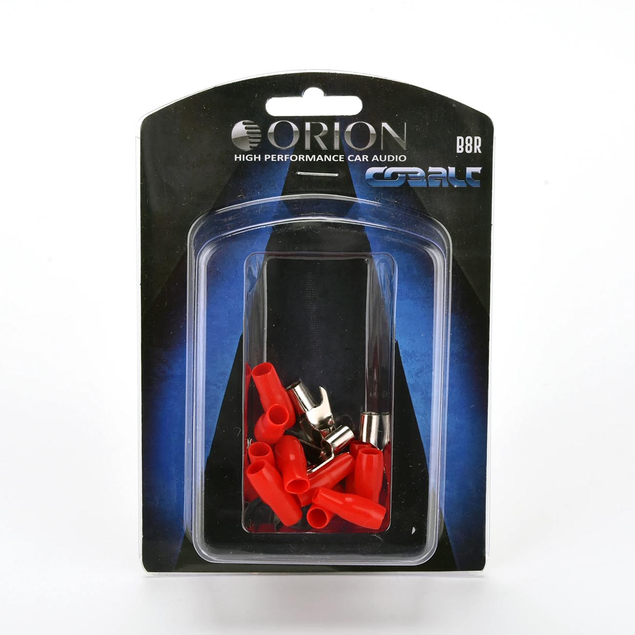 Orion Barrier Spade Fork Terminal B8R (10pcs) 8 Gauge AWG Connector Plugs - for Car Audio Terminal | Battery Cable Lug, Auto Parts, Automotive, Marine, Motorcycle, Trucks, RV - Gold Red
