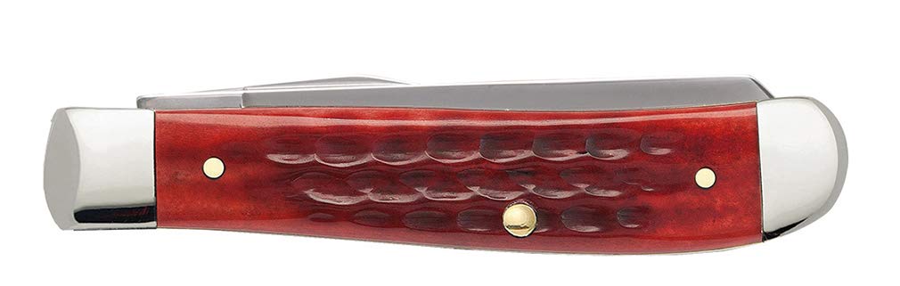 Case WR XX Pocket Knife Pocket Worn Old Red Bone Mini Trapper Item #784 - (6207 SS) - Length Closed: 3 1/2 Inches