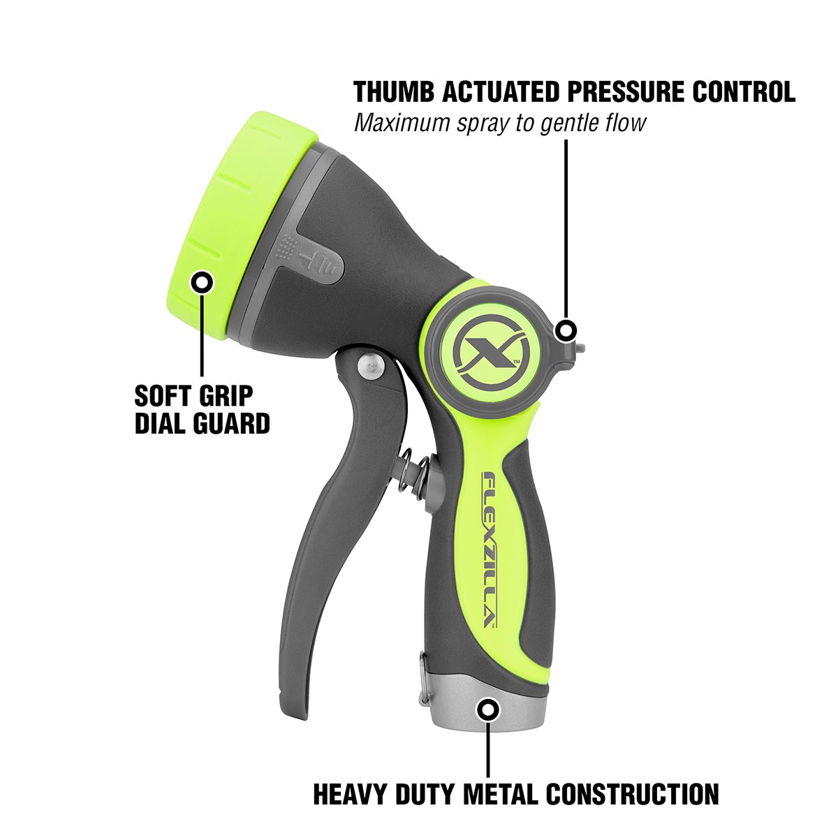 Flexzilla Heavy Duty Pistol Grip Garden Hose Nozzle Sprayer with Comfortable Grip & Durable Construction
