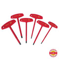 Wiha 33490 6 Piece 1000 Volt Insulated T-Handle Inch Hex Key Set