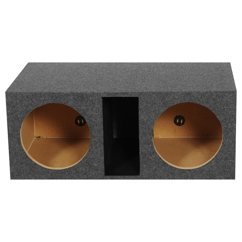 QPower QHD212VL Dual 12″ Large Slot-Ported Heavy-Duty Empty Woofer Box – 4.5 cu ft Dual Ported Subwoofer Enclosure