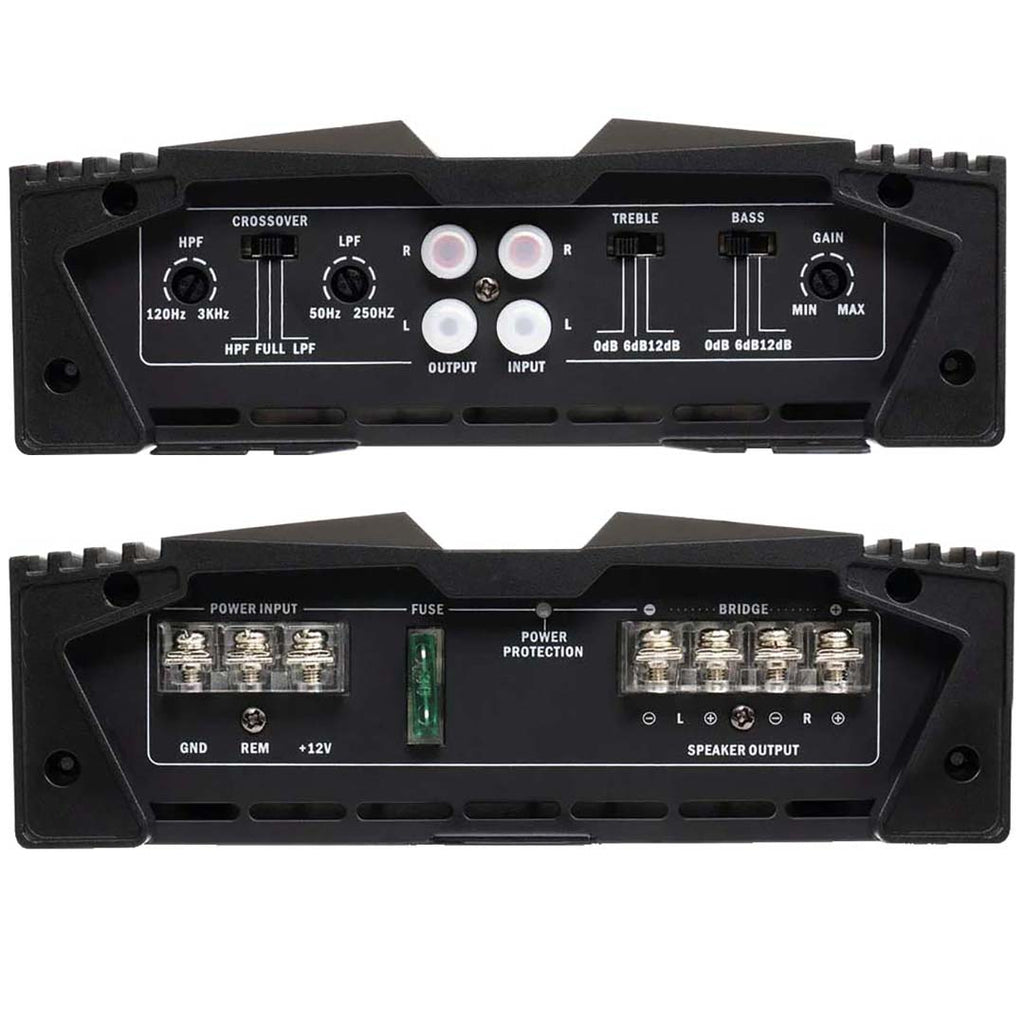 Power Acoustik OD2-1000 2 Channel Car Stereo Amplifier, 1000 Watt Overdrive Series Class A/B 2Ch Car Amp, 4 Ohm 2 Ohm Bridged Stereo Amp