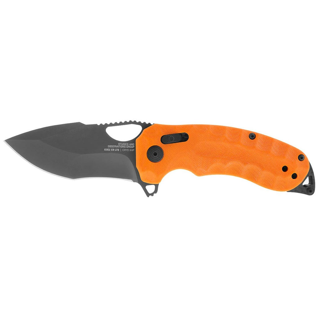 The Hair Edit SOG KIKU XR LTE Lightweight Outdoor Ambidextrous Large-Format Folding Knife | CTS XHP Steel Blade | XR Locking Mechanism, Orange G10