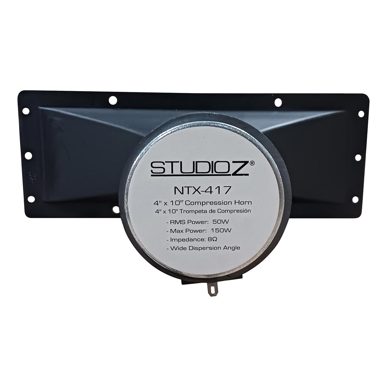 Studio Z NTX417 4″×10″ Super Horn Tweeter – 200W Max High‑Efficiency Acoustic Driver, 8 Ω