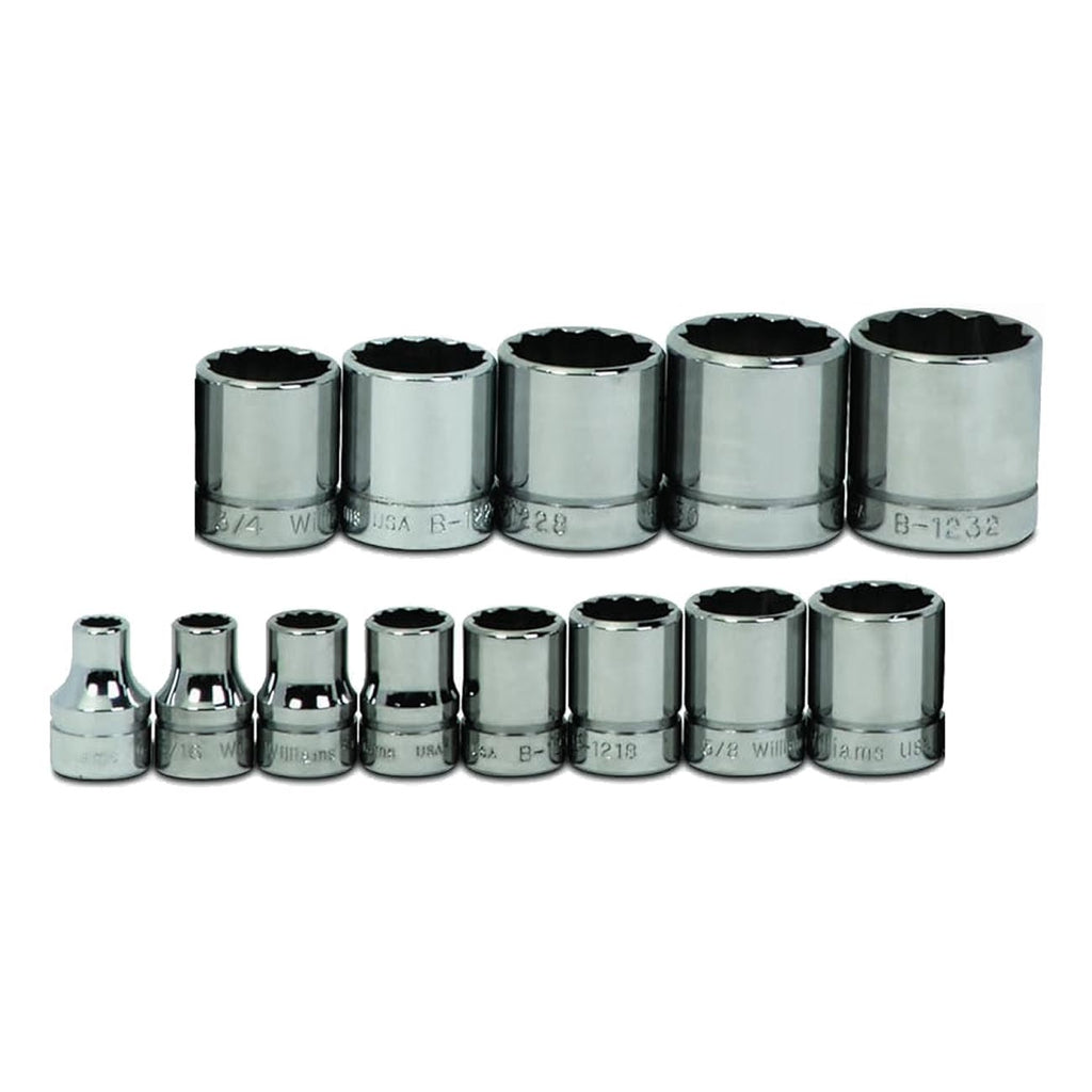 Williams WSB-13RC 13-Piece 3/8-Inch Drive Shallow 12 Point Socket Set