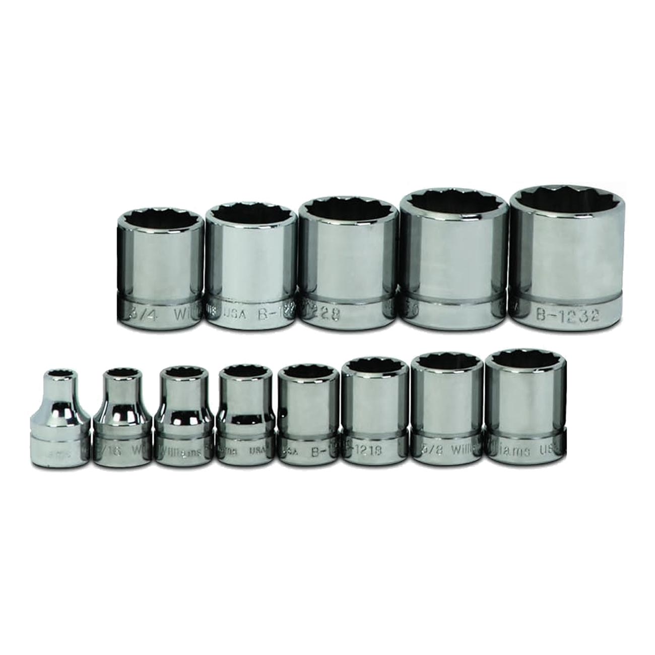 Williams WSB-13RC 13-Piece 3/8-Inch Drive Shallow 12 Point Socket Set