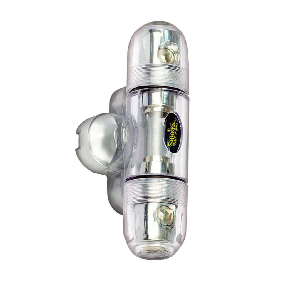 Stinger SPD5801 PRO MIDI Fuse Holder 4 or 8 Gauge Input/Output Shoc-Krome, Silver