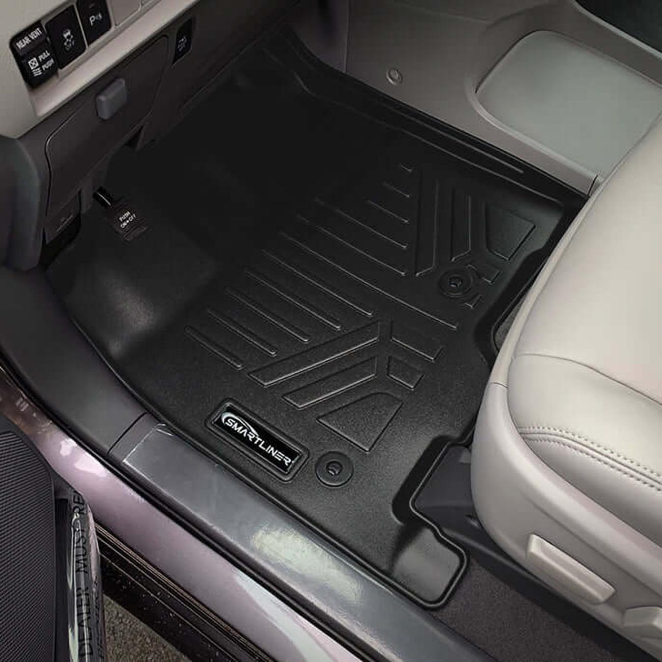SMARTLINER SA0128B0083 Floor Liners Front & 2nd Row for 2013–2020 Toyota Sienna 8-Passenger – All Weather Custom Fit, Black