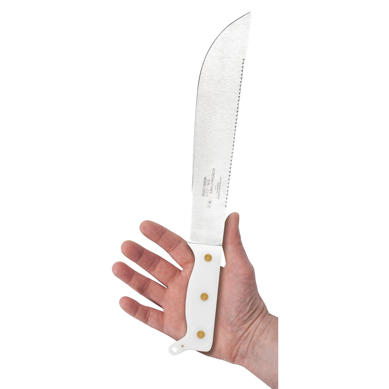 Case WR XX Pocket Knife White Syn Astronaut Knife M-1 -First Steps On The Moon Item #12019 - (M-1 Model 2019) - Length Closed: 17 Overall Inches