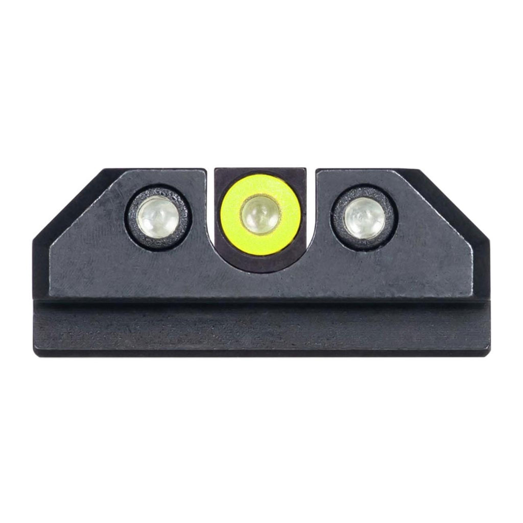 Night Fision Tritium Night Sight Set for CZ USA P-10 C/F - Yellow Front Ring, U Notch Black Rear Rings