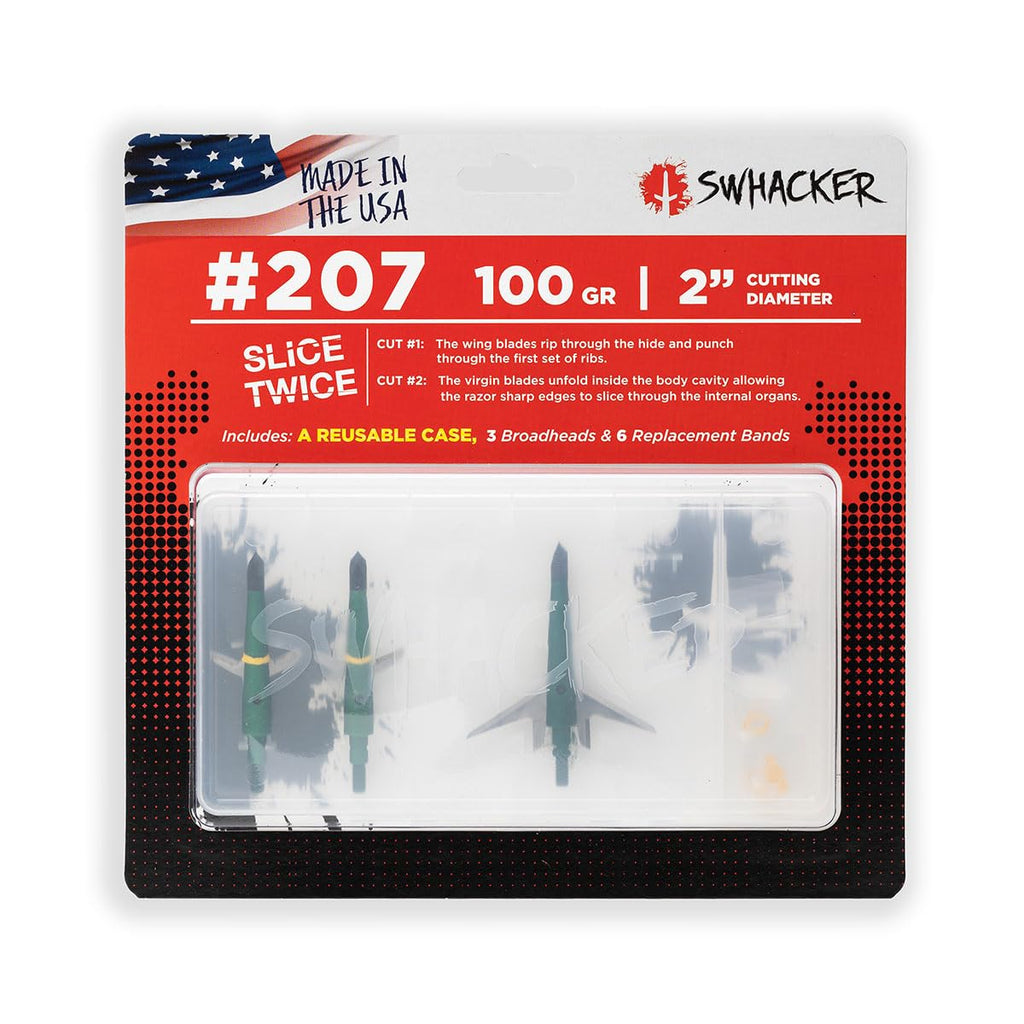 Swhacker SWH00207 #207 Mechanical Broadhead, 100 Grain (3-pack)