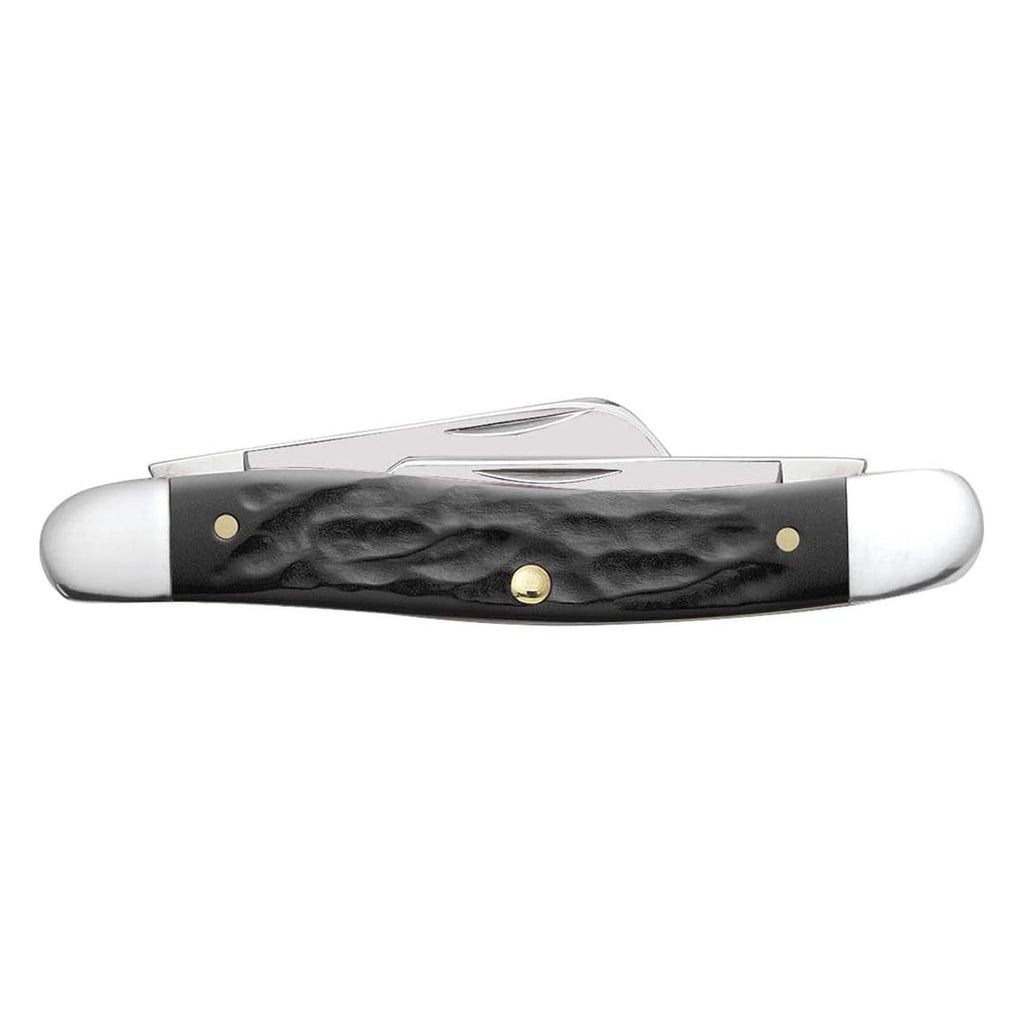 Case WR XX Pocket Knife Rough Black Jigged Synthetic Medium Stockman Item #18222 - (6318 SS) - Length Closed: 3 5/8 Inches