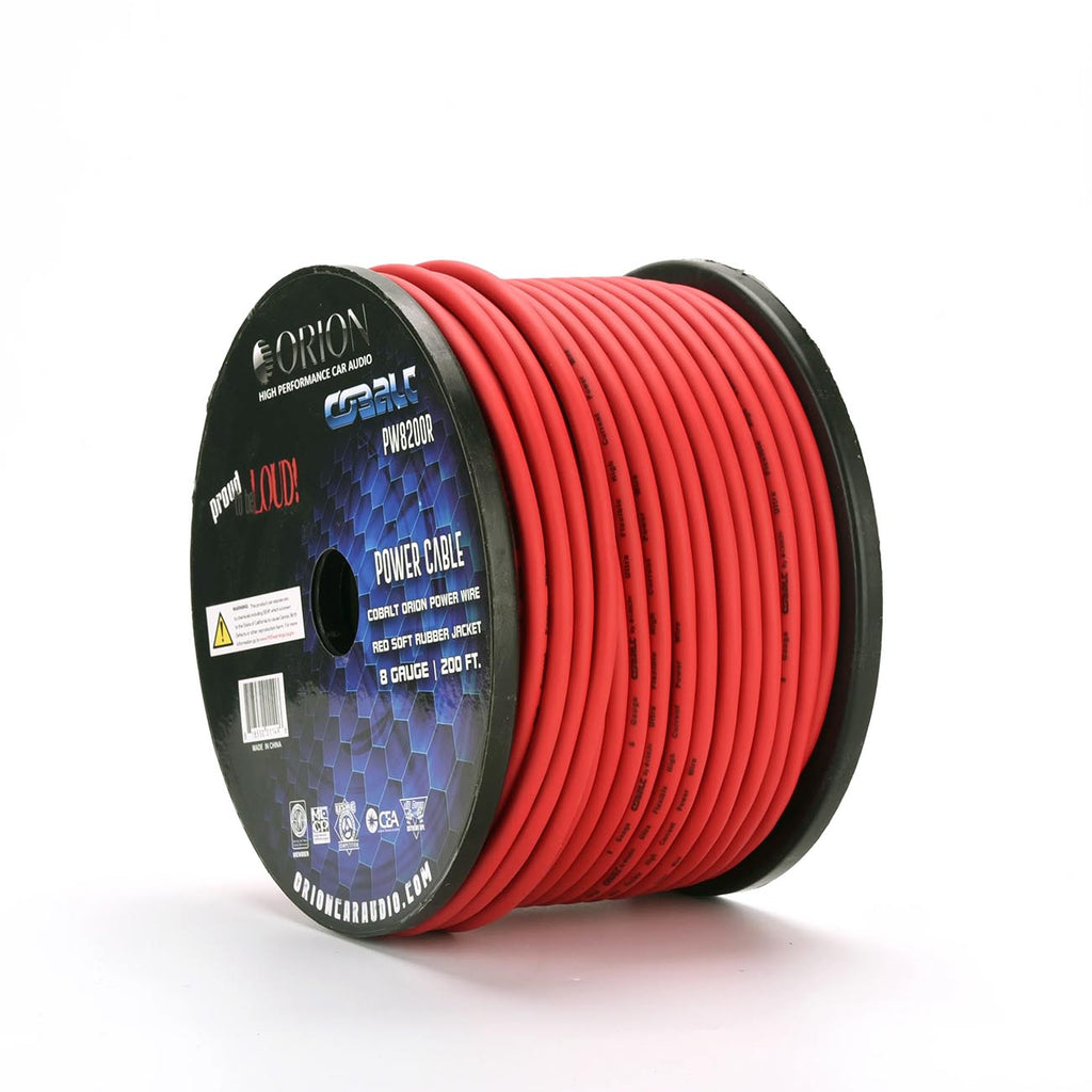 Orion Cobalt PW8200R 8 Gauge Wire (200ft) Copper Clad Aluminum CAA - High Powered Car Audio/Amplifier Power & Ground Cable, Battery Cable, Home Speaker Stereo, Welding Battery, RV Trailer Wiring