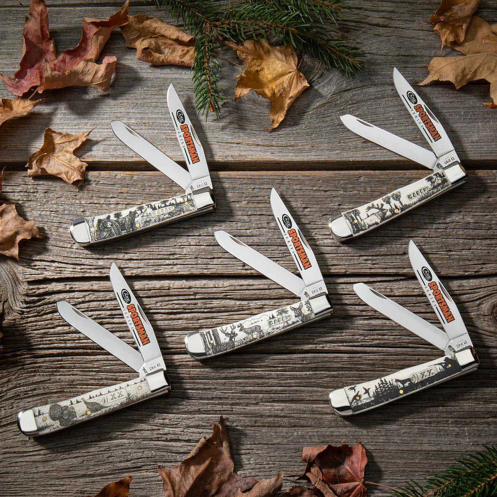 Case Knives Sportsman Series Turkey Trapper Folding Pocket Knife Smooth Natural Bone CASE81221