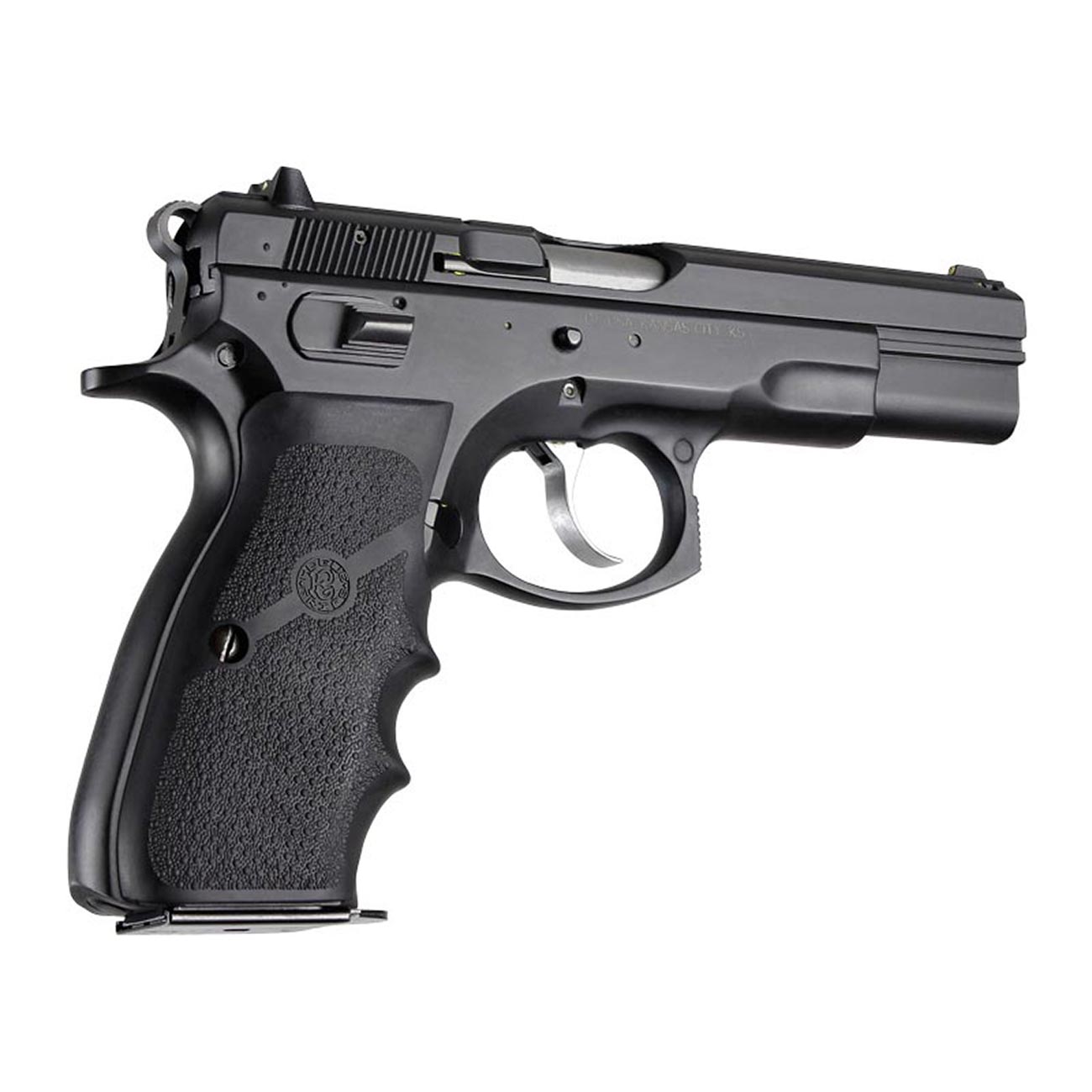 Hogue Rubber Wraparound Grip for CZ-75, TZ-75, and P-9 Pistols, Black - 75000