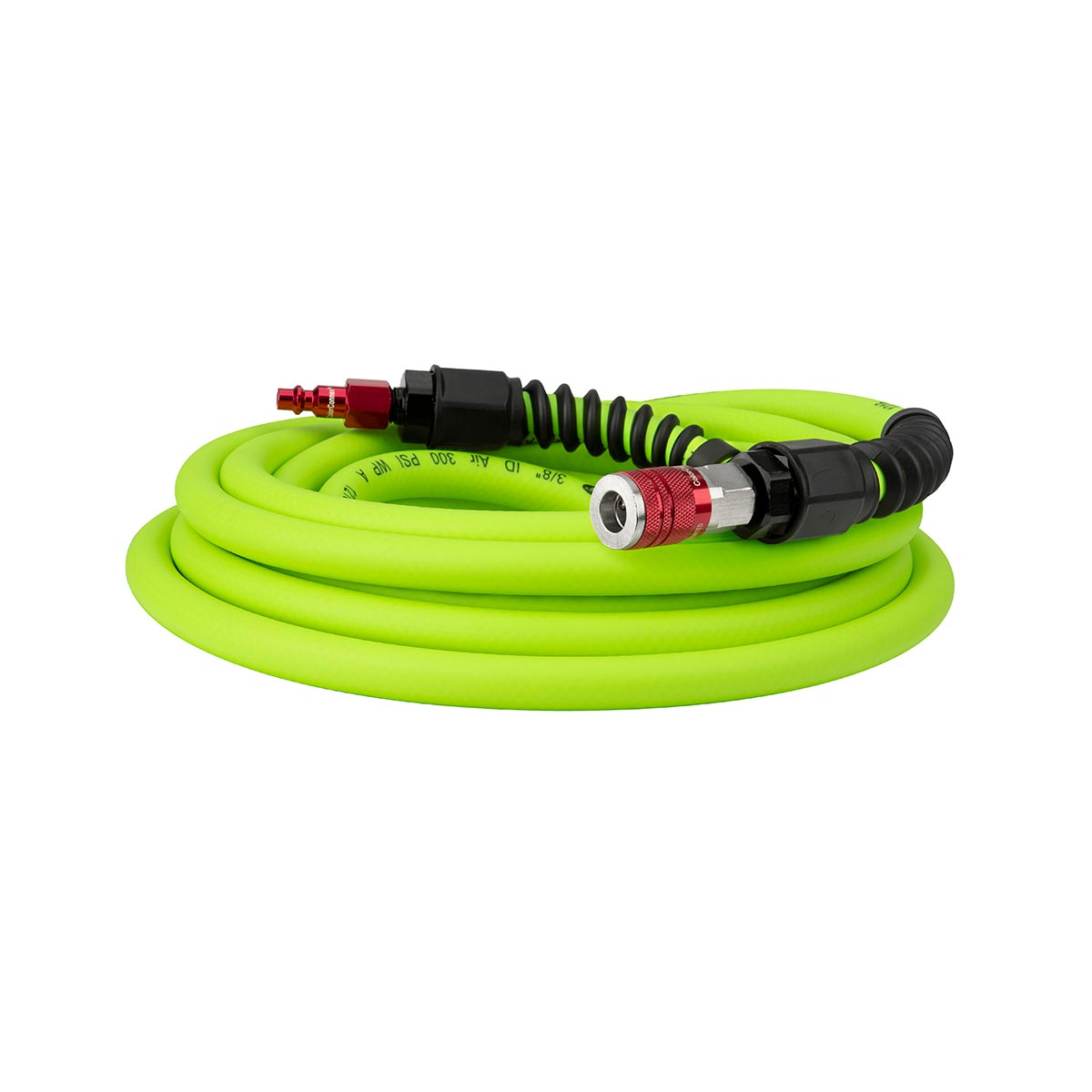 Flexzilla Pro Air Hose with ColorConnex Industrial Type D Coupler and Plug, 3/8 in. x 25 ft. - HFZP3825YW2-D