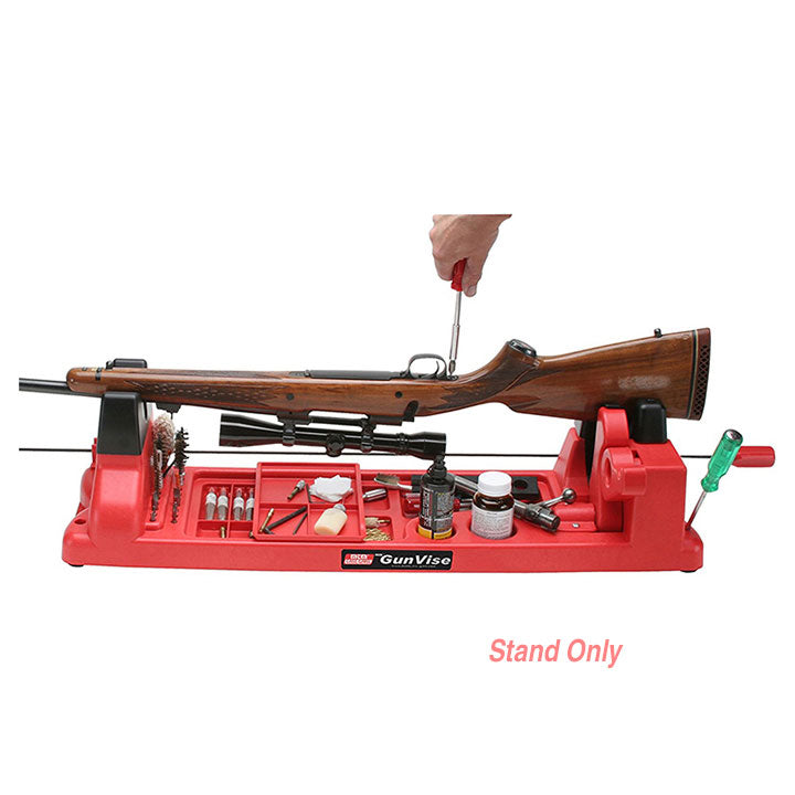MTM GV30 Gun Vise for Gunsmithing work and Cleaning Kit, Free Standing, 11 Compartments, USA Made, Red