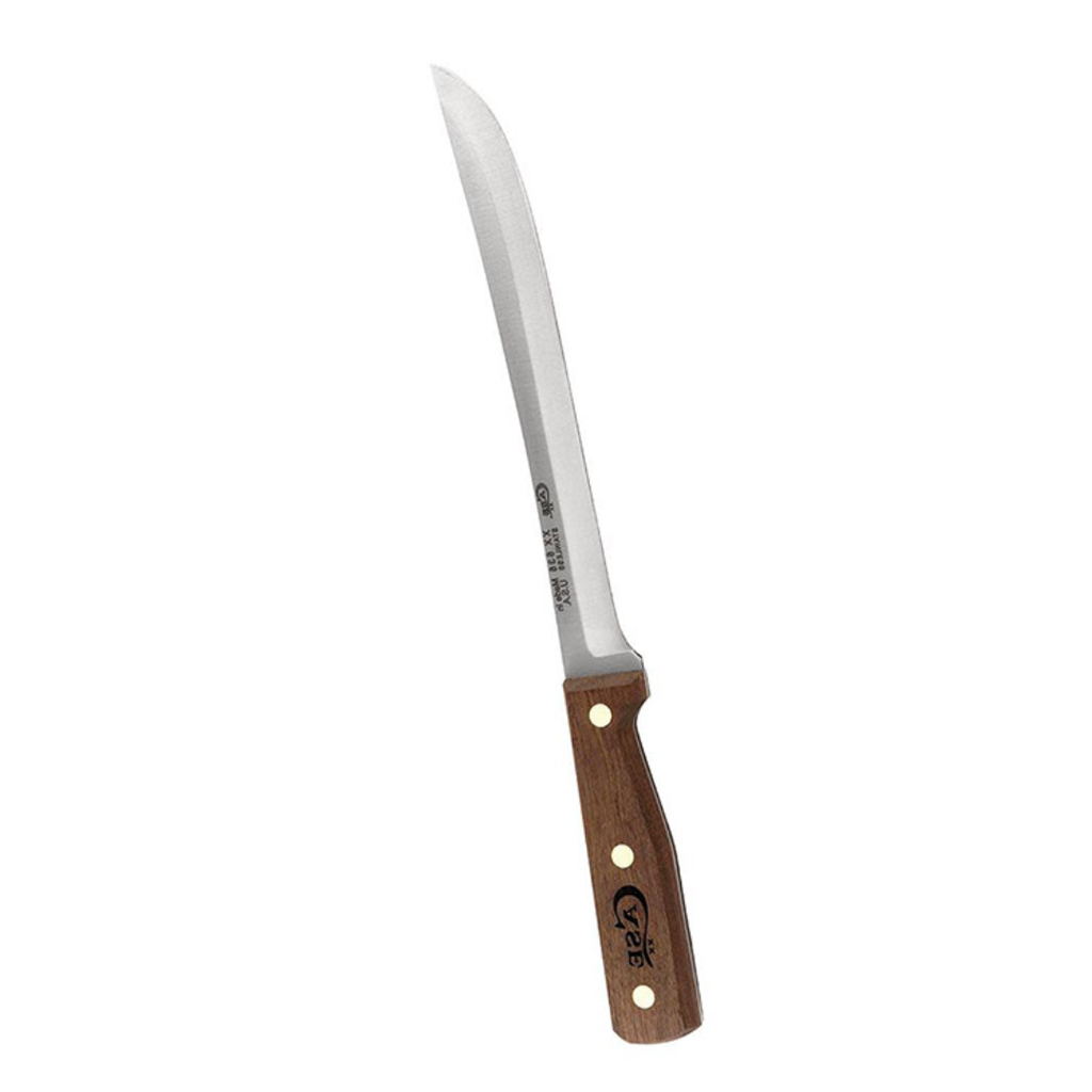 W. R. Case & Sons 9 Inch Slicing Knife CASE07317 – Household Cutlery Stainless Steel Kitchen Knife with Solid Walnut Handle, Meat Carving Knife