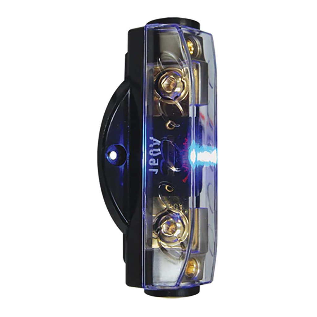 Audiopipe CQ1221P Platinum ANL Fuse Holder with Blue LED Indicator – Inline Car Audio Power Fuse Block