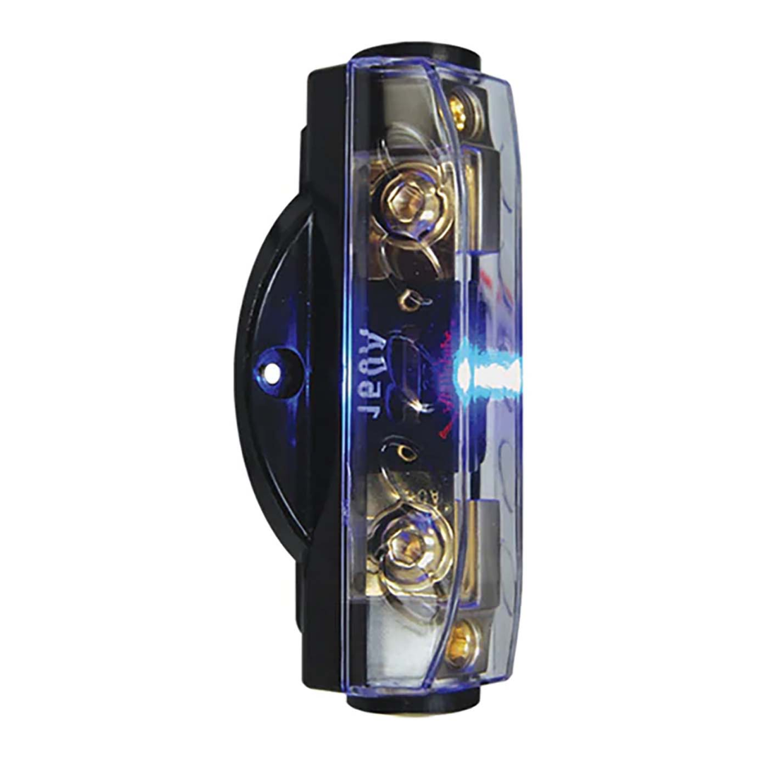 Audiopipe CQ1221P Platinum ANL Fuse Holder with Blue LED Indicator – Inline Car Audio Power Fuse Block
