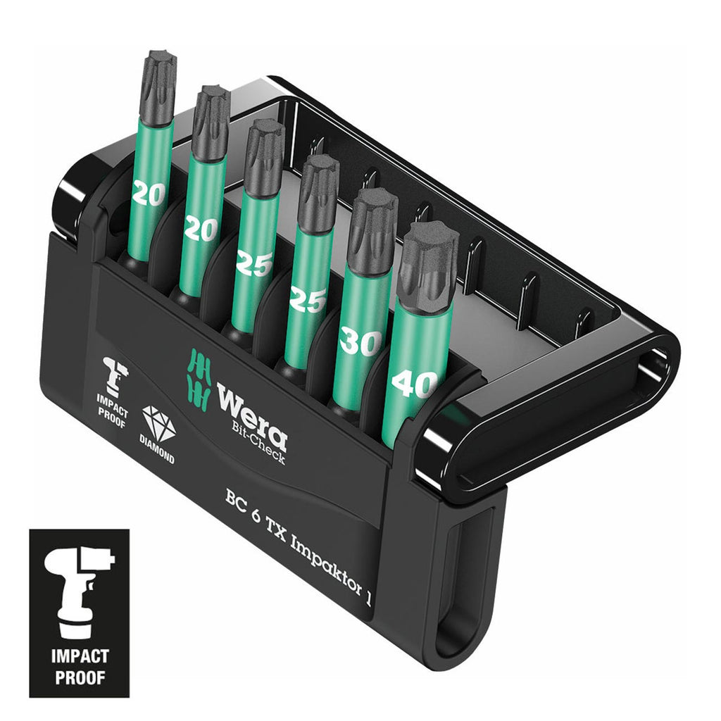 Wera 1/4″ Drive TORX ‘Impact Ready’ Bit Set and Carrying Case (6 Piece)