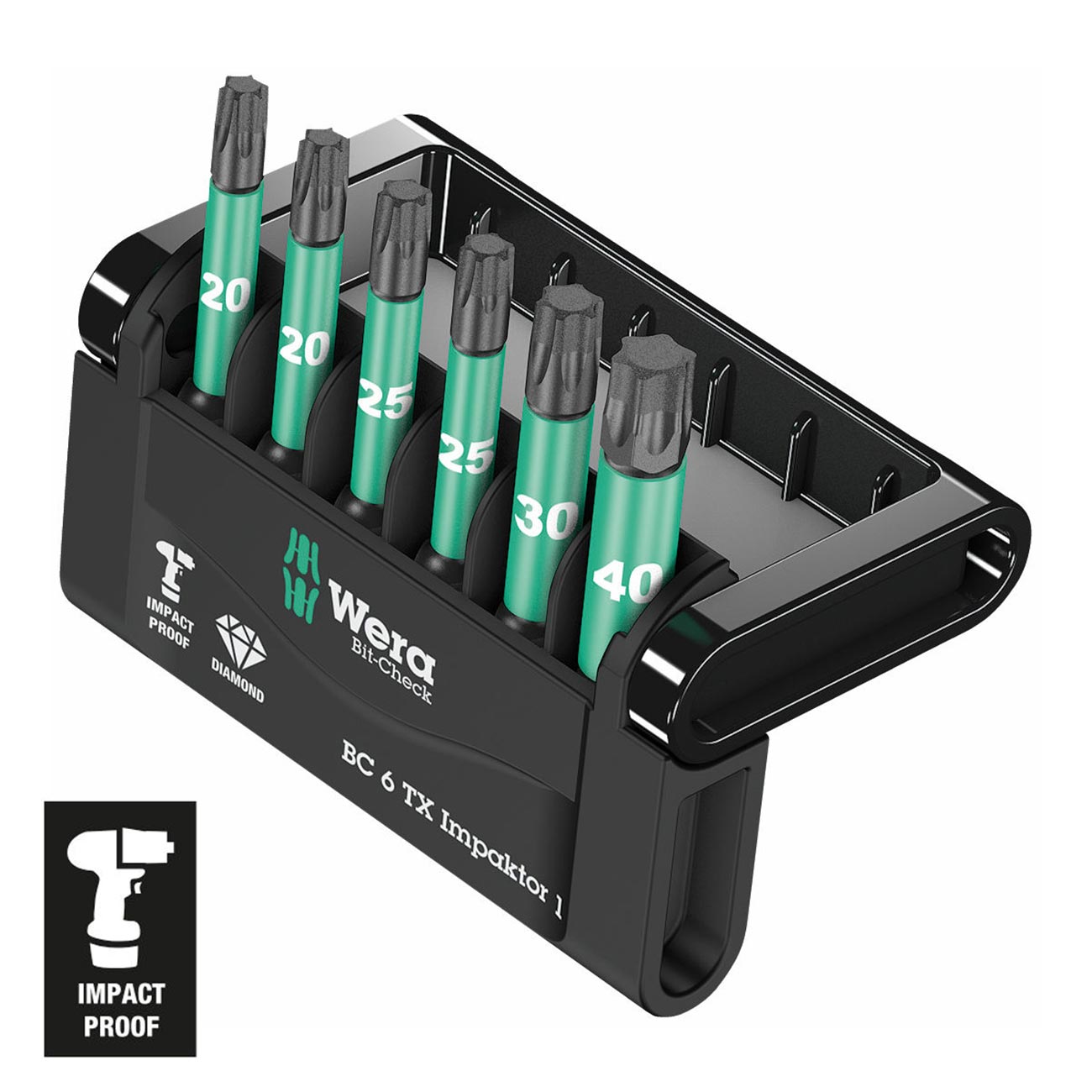 Wera 1/4″ Drive TORX ‘Impact Ready’ Bit Set and Carrying Case (6 Piece)
