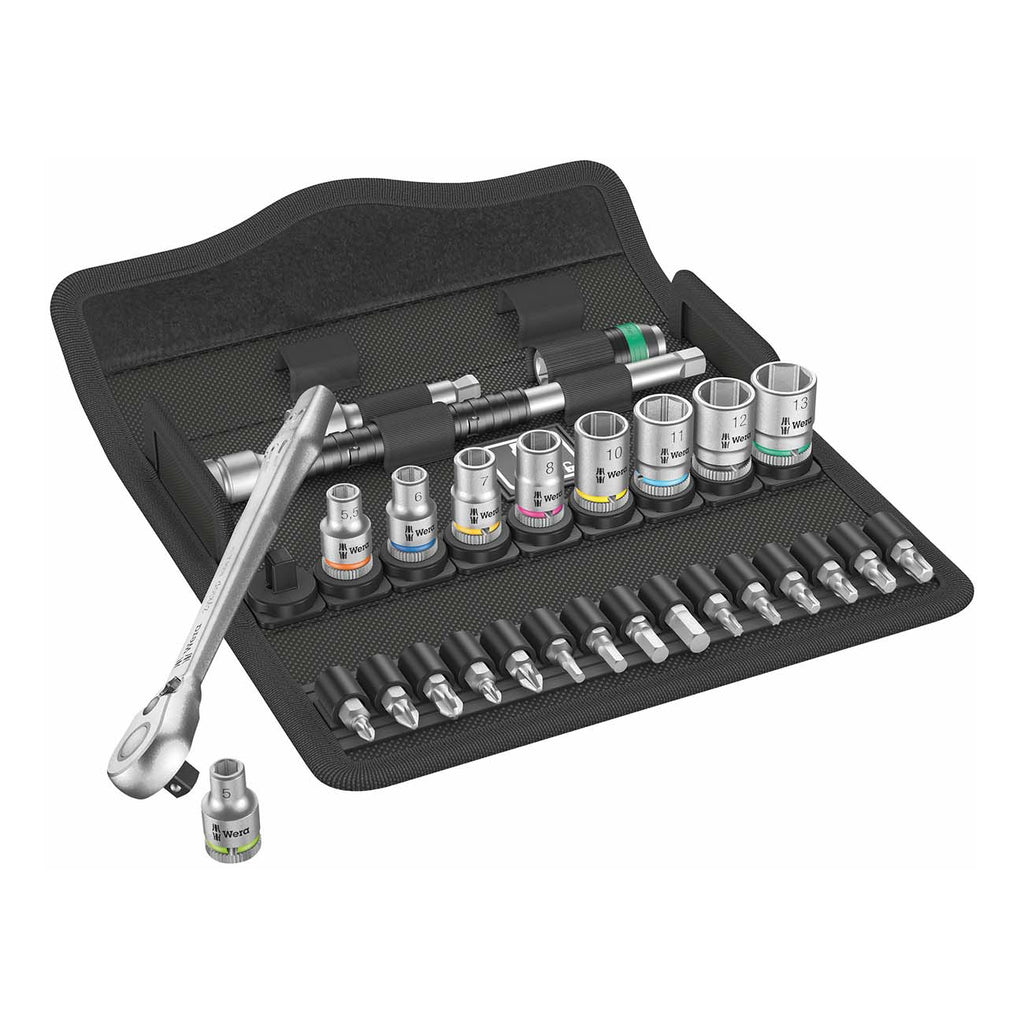 Wera 05004018001 1/4” Drive Switch Ratchet Metric Socket Set – 28-Piece Precision Tool Kit