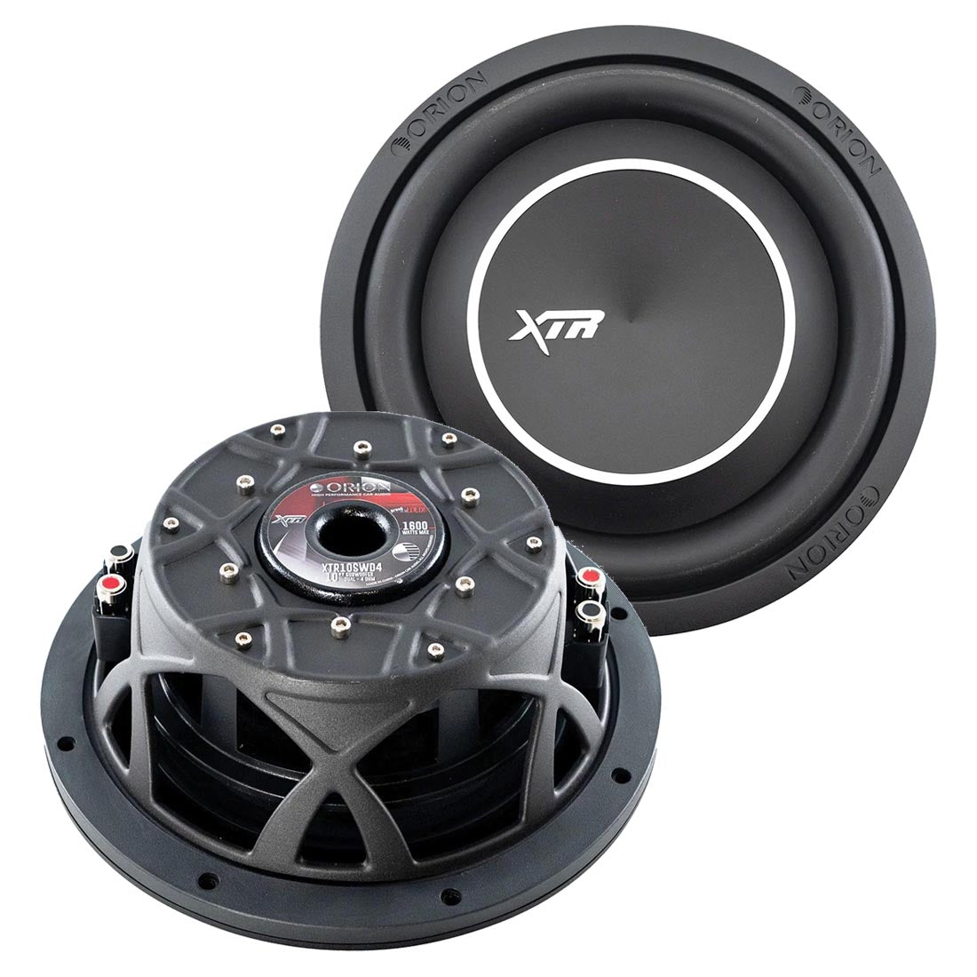 ORION XTR Series XTR10SWD4 Shallow Mount 10” Car Subwoofer, 1600W Max Power, 400W RMS, Dual 4 Ohm, UV Coated Cone, NBR Surround – Compact Slim Subwoofer for Clean Bass in Tight Car Audio Installs