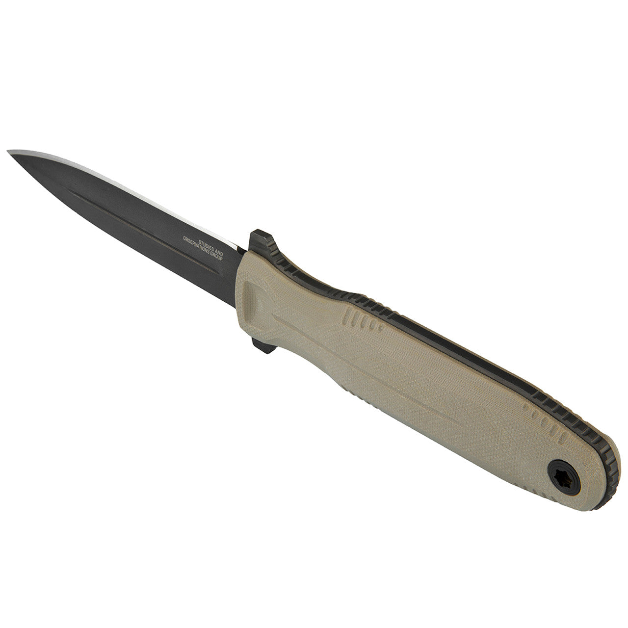 SOG Pentagon FX Professional Hard-Use Full-Sized Fixed Blade Knife for Tactical Needs | CYRO S35VN Full-Tang Steel Blade, FDE