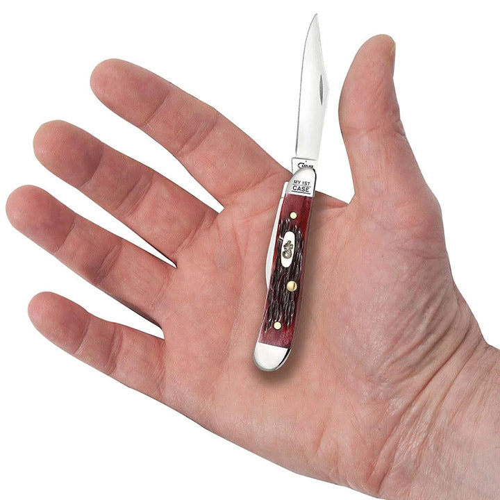 Case WR XX Pocket Knife My First Pocket Worn Old Red Bone Peanut Item #3693 - (6220 SS) - Length Closed: 2 7/8 Inches