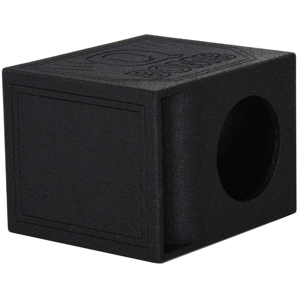 Rockville RQB10HP Single 10" Horn Ported Subwoofer Enclosure, 2.01 Cu Ft, 30 Hz Tuning, Bed Liner Finish, Spring-Loaded Terminals, for Car Audio Enthusiasts