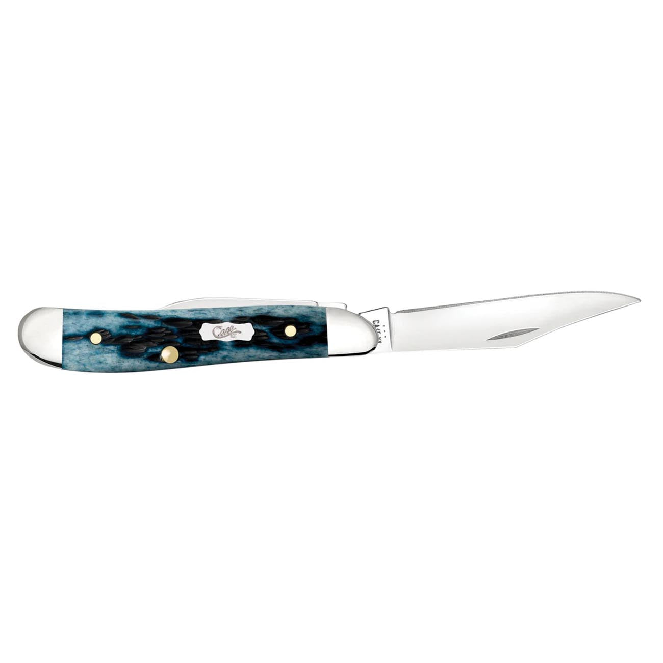 W. R. Case & Sons Pocket Worn Mediterranean Blue Bone Peanut Pocket Knife CASE51858