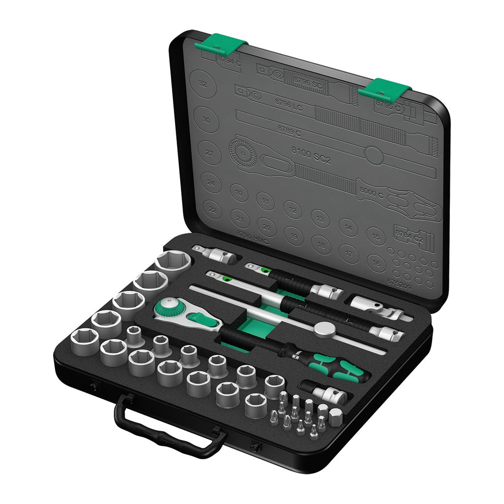 Wera 8100 SC 2-1/2-Inch 1/2-Inch Dr. Set 2, Multi-Color, Alloy Steel