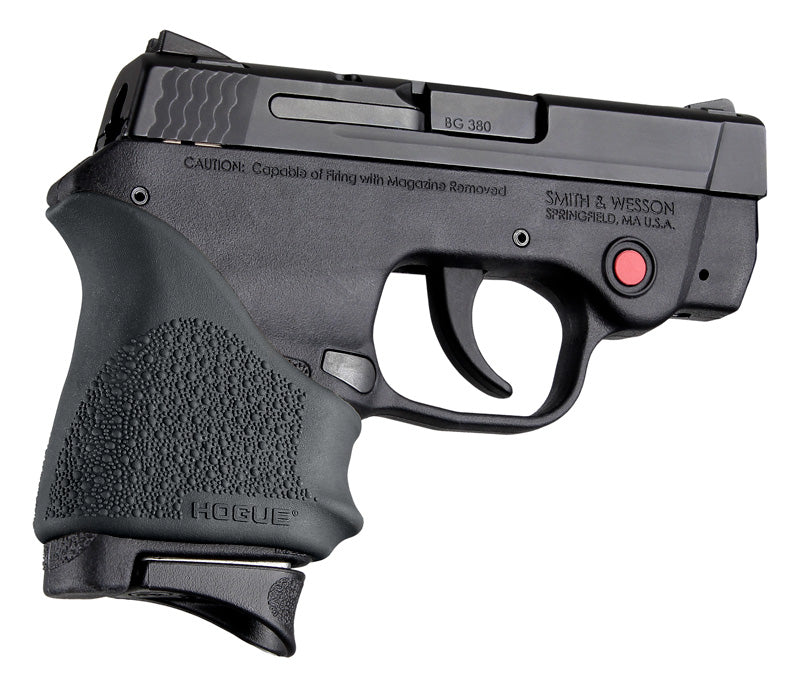 Hogue HandAll Beavertail Rubber Grip Sleeve for S&W Bodyguard 380, Taurus TCP, Black - 18500