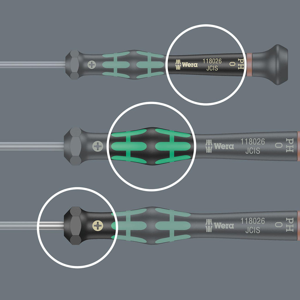 Wera 05118008001 Kraftform Micro 2035 Slotted Electronics Precision Screwdriver, 2.5mm Head, 80mm Blade Length