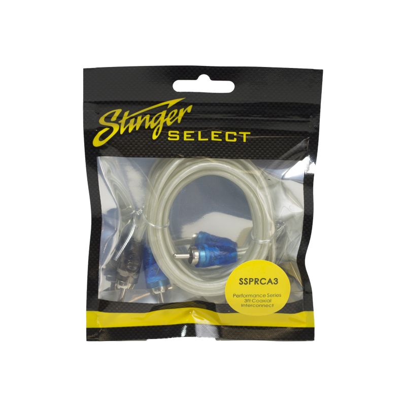 Stinger SSPRCA3 Performance Series 3 Ft Coaxial RCA Cable Male to Male Audio Interconnect