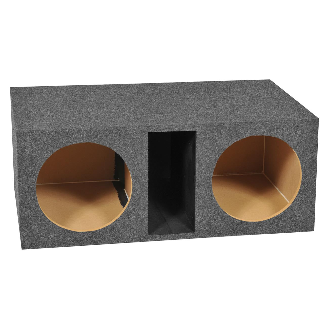 QPower QHD212VL Dual 12″ Large Slot-Ported Heavy-Duty Empty Woofer Box – 4.5 cu ft Dual Ported Subwoofer Enclosure