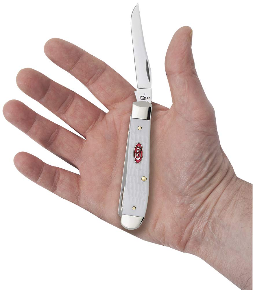 Case WR XX Pocket Knife Sparxx White Jigged Synthetic Mini Trapper Item #60186 - (6207 SS) - Length Closed: 3 1/2 Inches