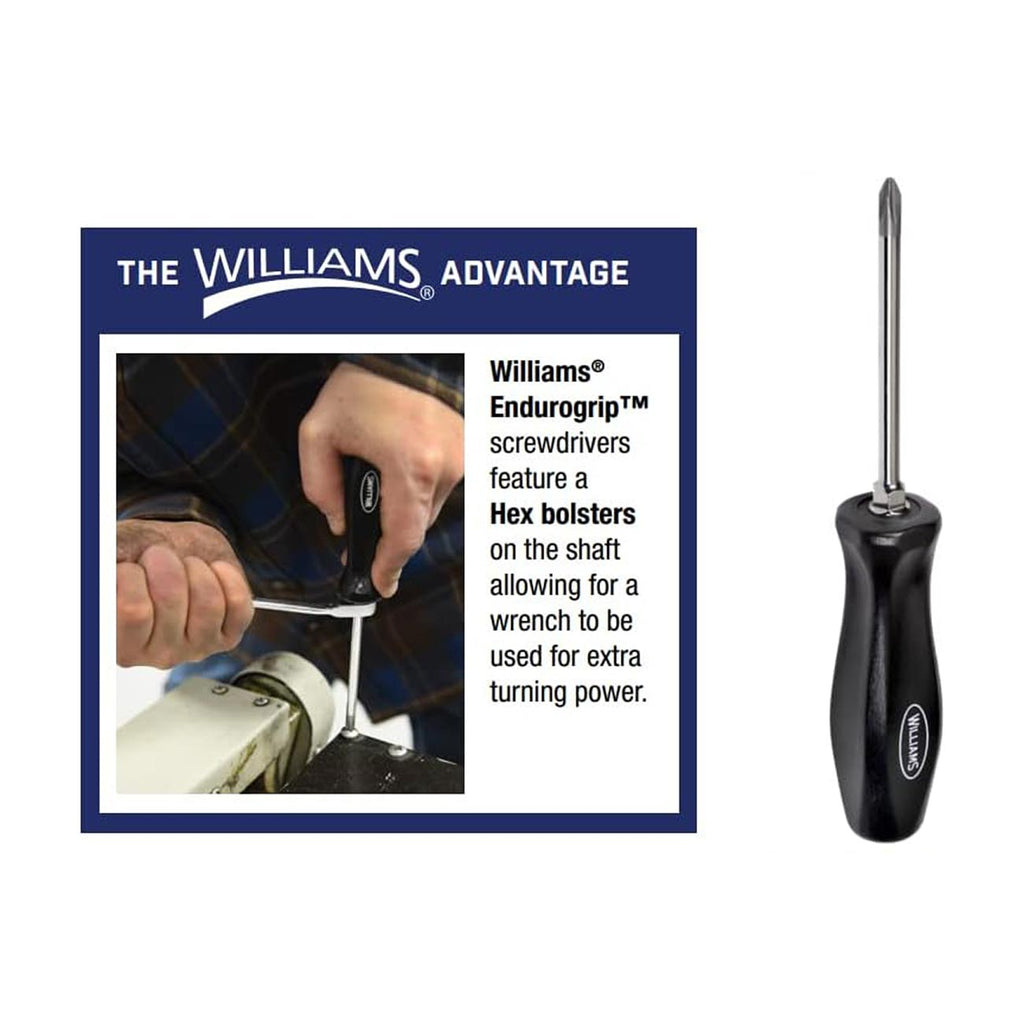 Williams JHWSDR-30 Endurogrip Keystone Slotted Screwdriver, 10 Inch